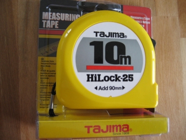Tajima Bandmass HI-Lock 10 mtr. H5PA0MY  25mm Stahlmass Taschenbandma